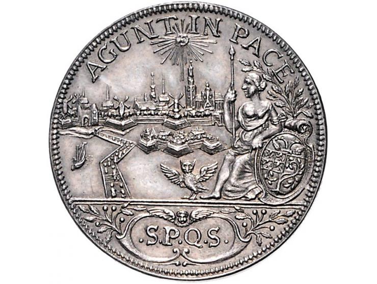 Historiepenningen 's-Hertogenbosch - Stadhuispenning zilver 1713 Snoeck 14a PR