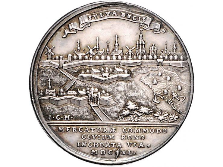 Historiepenningen 's-Hertogenbosch - Stadhuispenning zilver 1741 Snoeck 58 ZF-
