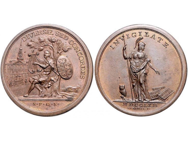 Historiepenningen 's-Hertogenbosch - Stadhuispenning koper 1762 PR