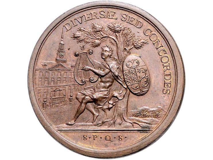 Historiepenningen 's-Hertogenbosch - Stadhuispenning koper 1762 PR