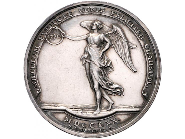 Historiepenningen 's-Hertogenbosch - Dubbele Stadhuispenning zilver 1770 Snoeck 73 ZF-