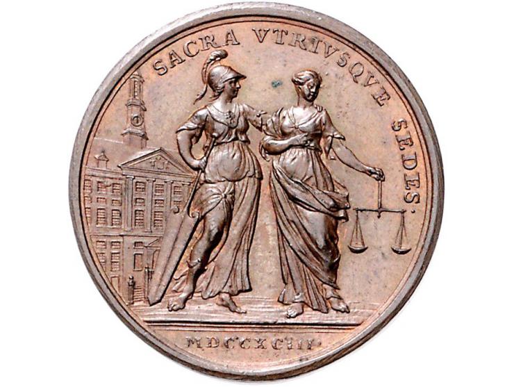 Historiepenningen 's-Hertogenbosch - Stadhuispenning koper 1793 PR