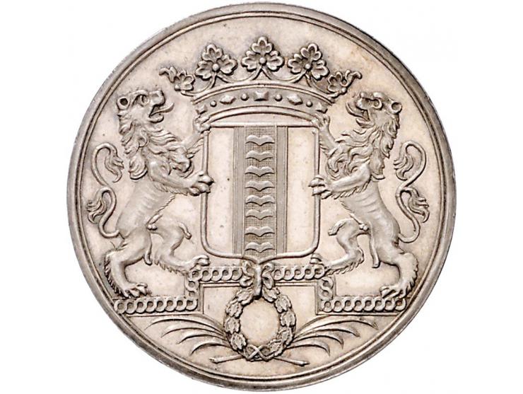 Historiepenningen (1785) Delft, vroedschapspenning door A. van Baerll. Zilver VvL. 634 ZF+