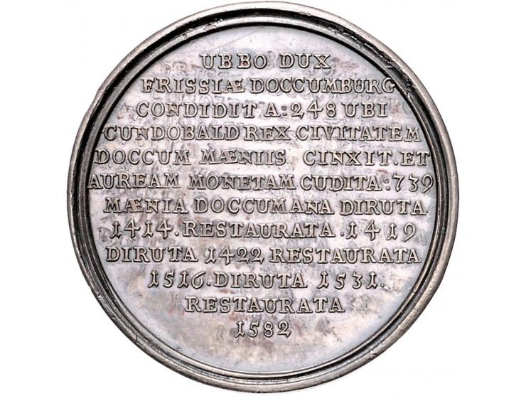 Historiepenningen Dokkum, vroedschapspenning, piedfort, 36,5 mm, 25,68 gr., JMP 1930 pl.IV.3 PR