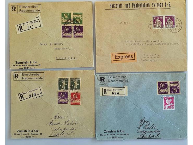 covers (approx. 340 items) from 1860 onwards including better (classics, airmail, Pax set on cover, fdc's) etc. in 3 albums a