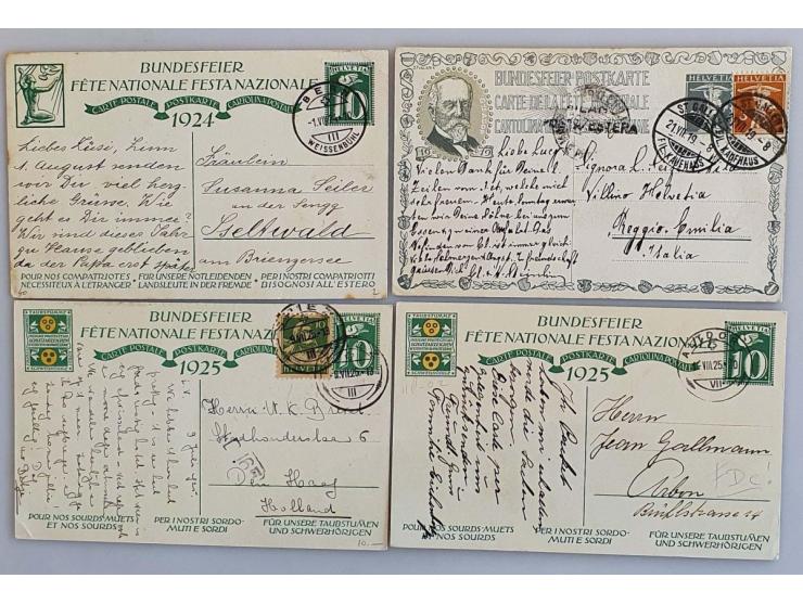 postal stationery, Bundesfeier cards (approx. 200 items) both used and unused including better (P61 gymnasts) in 3 albums   