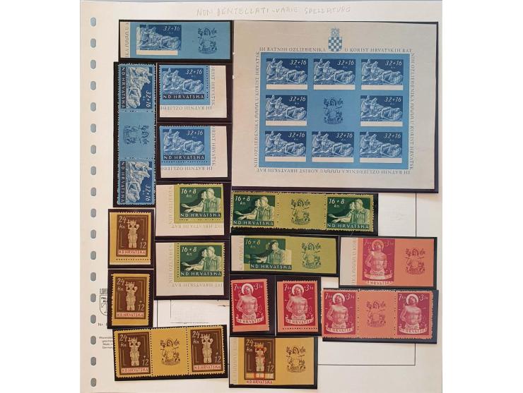 Highly specialized collection 1941-1945 including better stamps and sets, proofs, some covers, imperforated, varieties etc. i