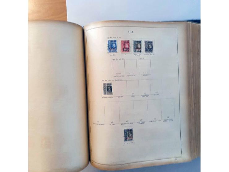 collection with sections France, Greece, China, Siam, etc. used and * in very thick old Schwaneberger (edition 1920)  album 