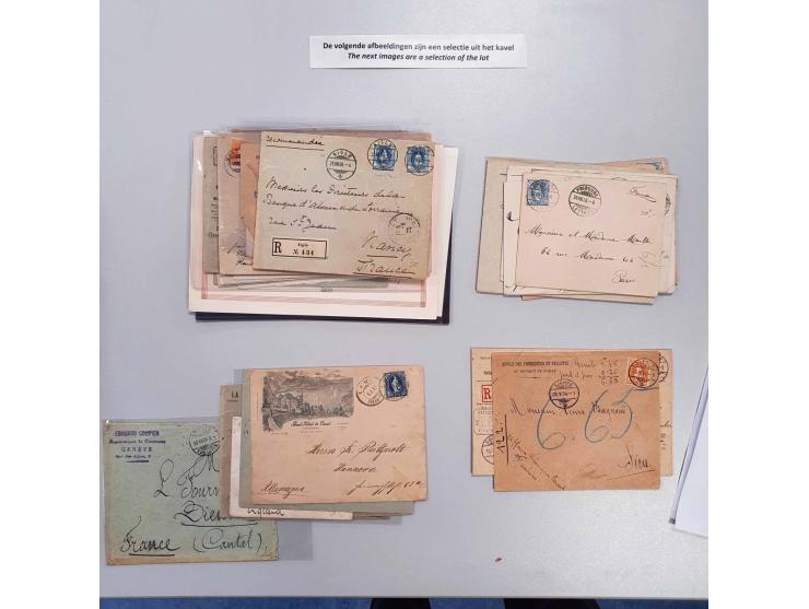 collections with older material until approx. 1950 including Netherlands and colonies and Switzerland in 3 albums and 2 envel