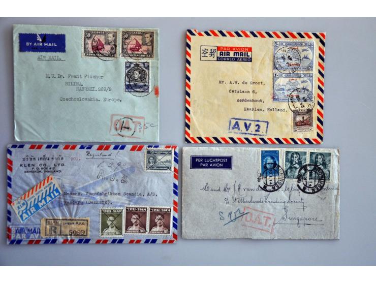 air mails, 28 (registered) air mail letters from Saudi Arabia, Thailand and other countries, all with (rare) A.V.2. and AOT&n