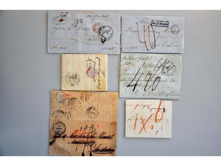 90 better pre philatelic letters, sea letters from USA to Europe and Amsterdam, some forwarded, REVAL, AUS&nbsp;RUSSLAND, Aus