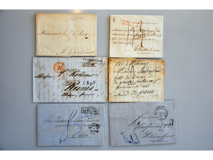 90 better pre philatelic letters, sea letters from USA to Europe and Amsterdam, some forwarded, REVAL, AUS&nbsp;RUSSLAND, Aus