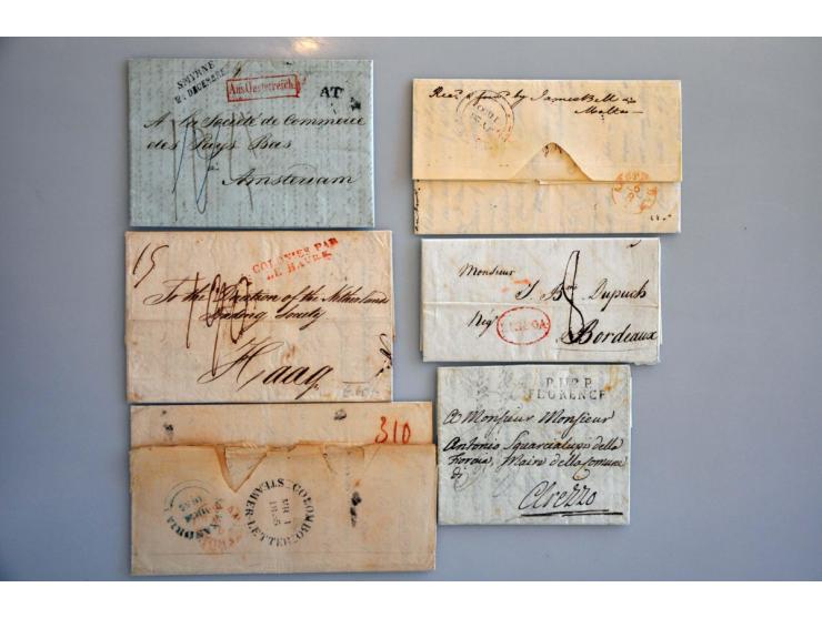 90 better pre philatelic letters, sea letters from USA to Europe and Amsterdam, some forwarded, REVAL, AUS&nbsp;RUSSLAND, Aus