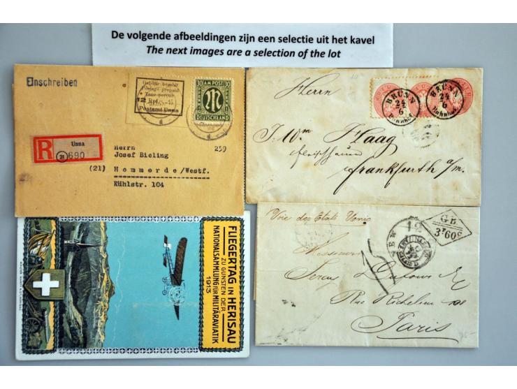 about 110 better covers/postal stationery including China, cover France-Lahore 1857, airmail, prephilatelics etc. in ring bin