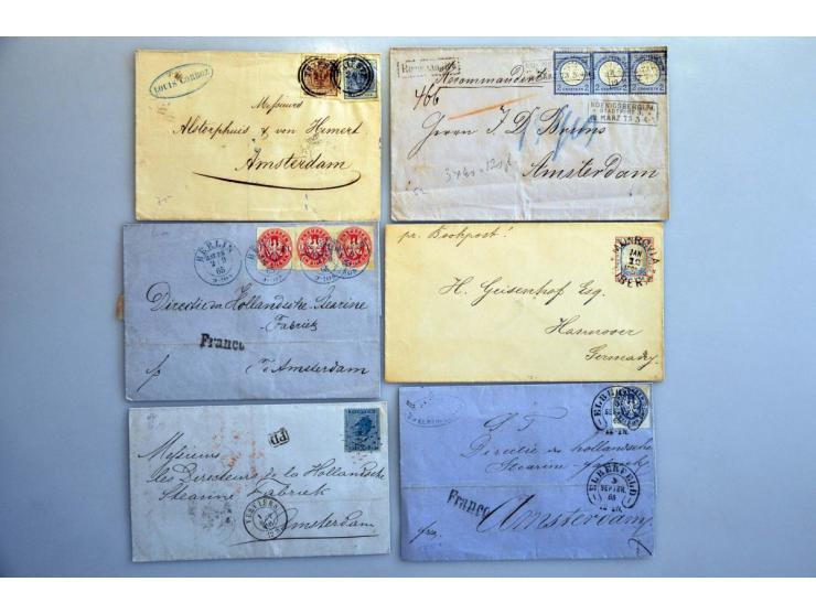covers/postal stationery, about 120 ex. with a.o. better 19th century items from Austria, France and Germany in small box