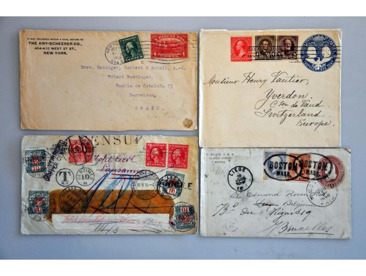over 400 covers/postal stationery including better material from Greece, Israel (JNF), Italy, USA etc. in shoe box