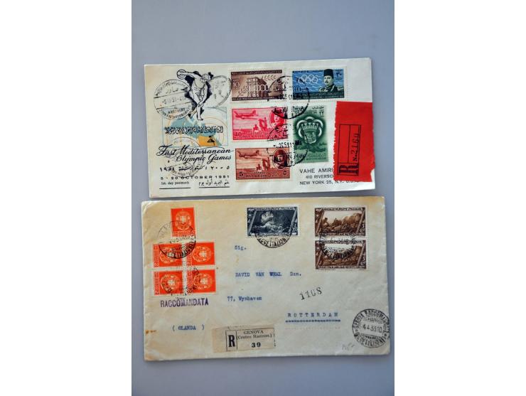 over 400 covers/postal stationery including better material from Greece, Israel (JNF), Italy, USA etc. in shoe box