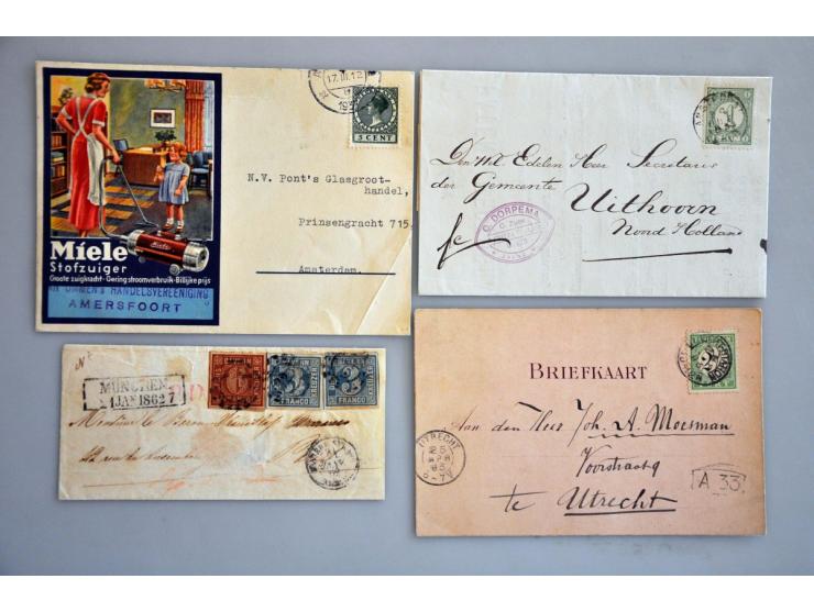 over 250 covers with many better items including autographs, illustrated covers, picture postcards etc. in shoe box