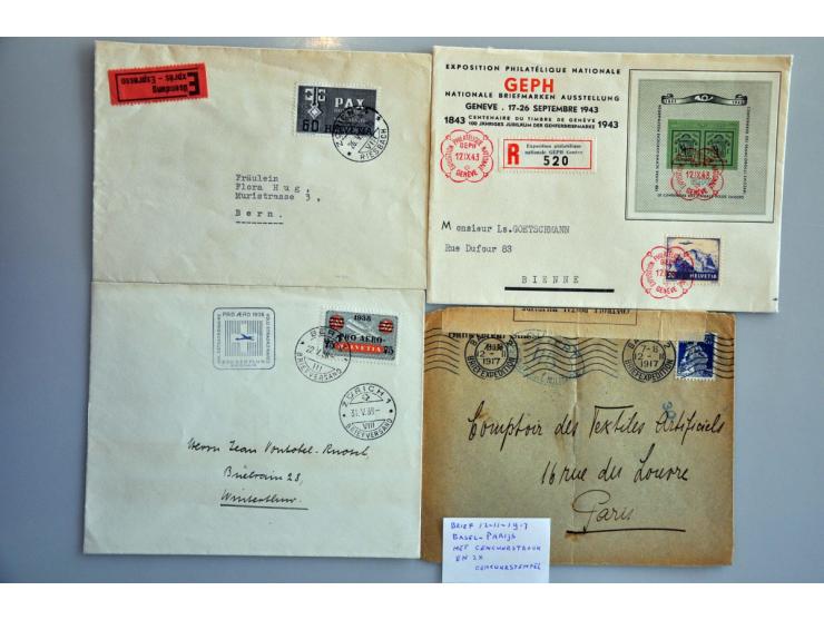 covers including better German items and Airmail French Colonies in stockbook and envelope