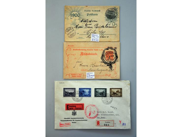 covers including better German items and Airmail French Colonies in stockbook and envelope