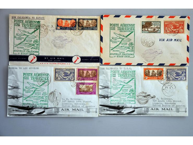 covers including better German items and Airmail French Colonies in stockbook and envelope