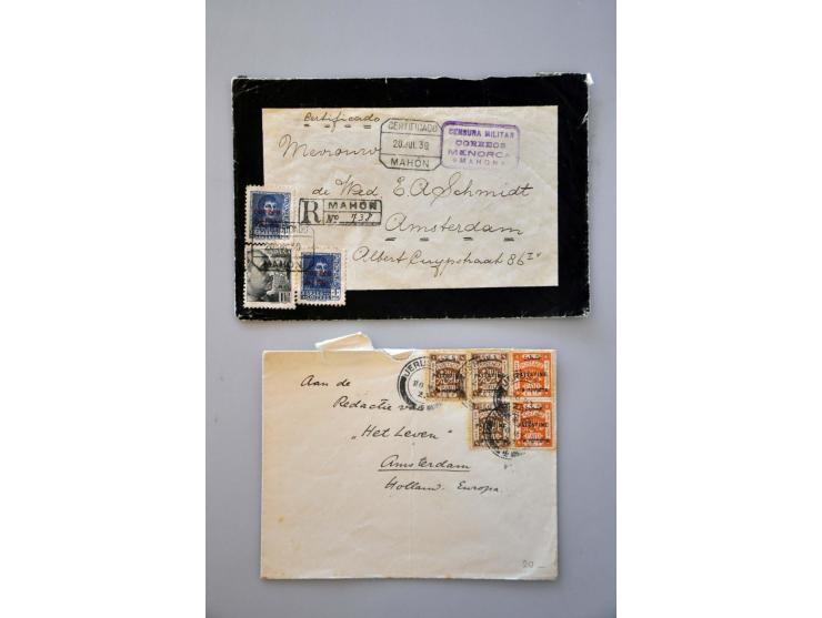 covers/postal stationery with British Commonwealth, Airmail, Palestine etc. in shoe box