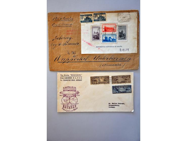 covers/postal stationery, large number with Russia, topics, Scandinavia etc. in shoe box