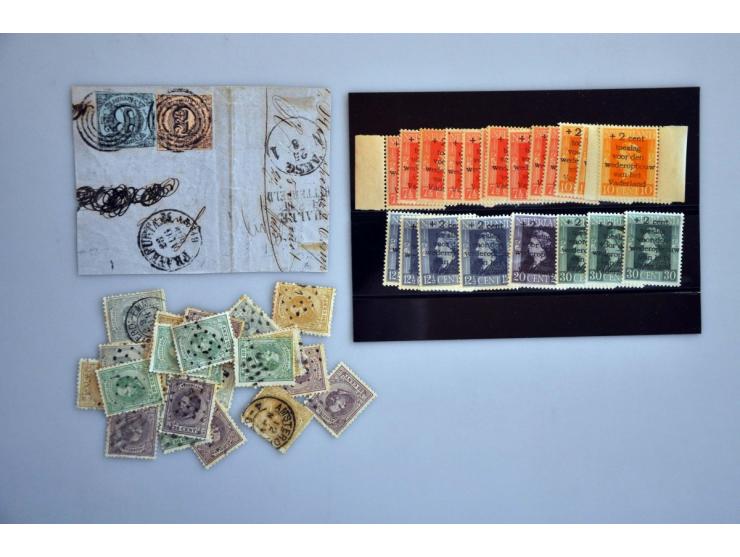 including older and better material in a.o. 2 small stockbooks in shoe box