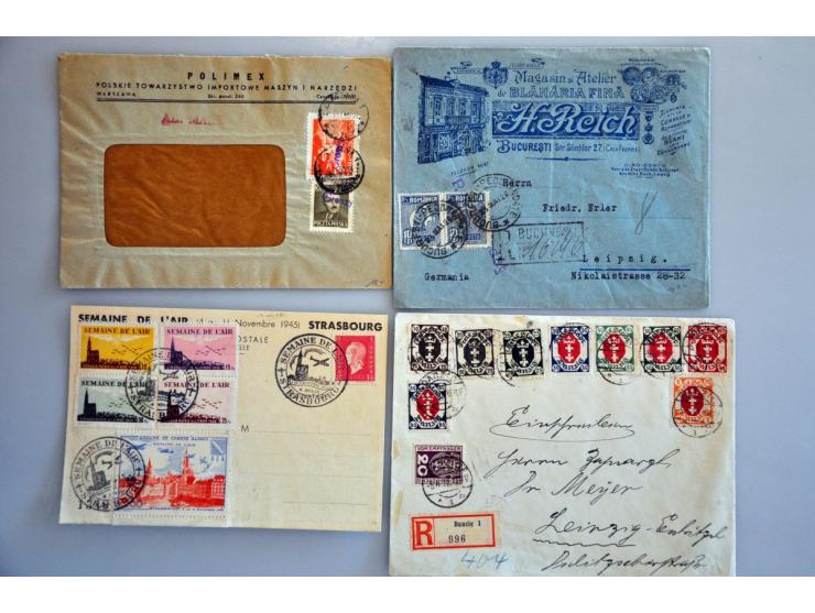 about 370 covers/postal stationery with France and colonies, Germany, Airmail etc. in shoe box