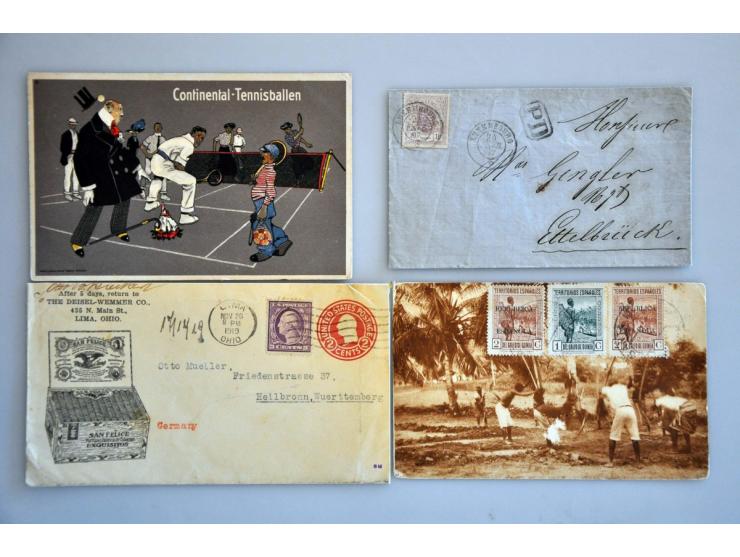 about 370 covers/postal stationery with France and colonies, Germany, Airmail etc. in shoe box