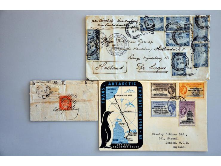 about 250 covers/postal stationery with better items, British Commonwealth, Dutch East Indies etc. in shoe box