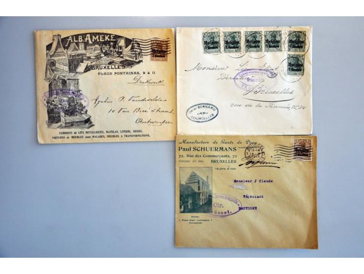 about 200 pre philatelic letters, mainly Belgium, France and Germany with transit cancellations to abroad etc. in box