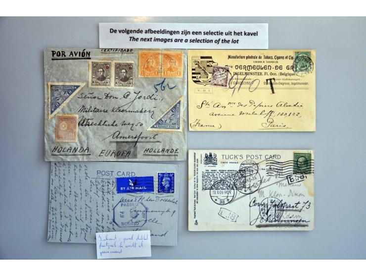 covers and postcards (over 200 items) from 1900 onwards including topic Olympic Games, WWII, Red Cross, covers addressed to M
