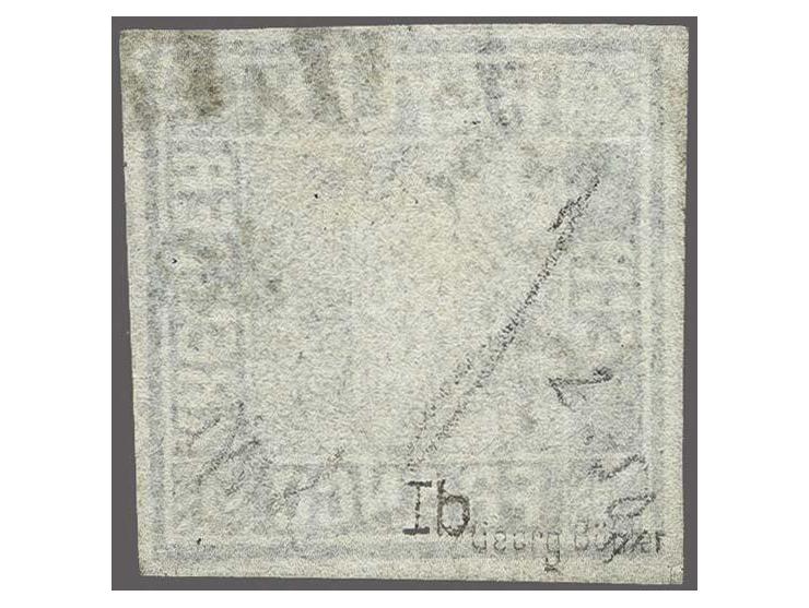1 kreuzer black plate I, fine/very fine with 1989 Georg Bühler certificate: abgesehen von einer kleinen Aufrauhung in feiner 