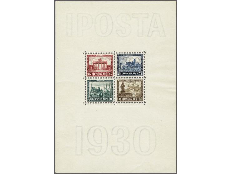 Iposta miniature sheet 8 - 50 pfennig, fine/very fine (some gumless spots and partly loose on perforation) signed Schlegel, c