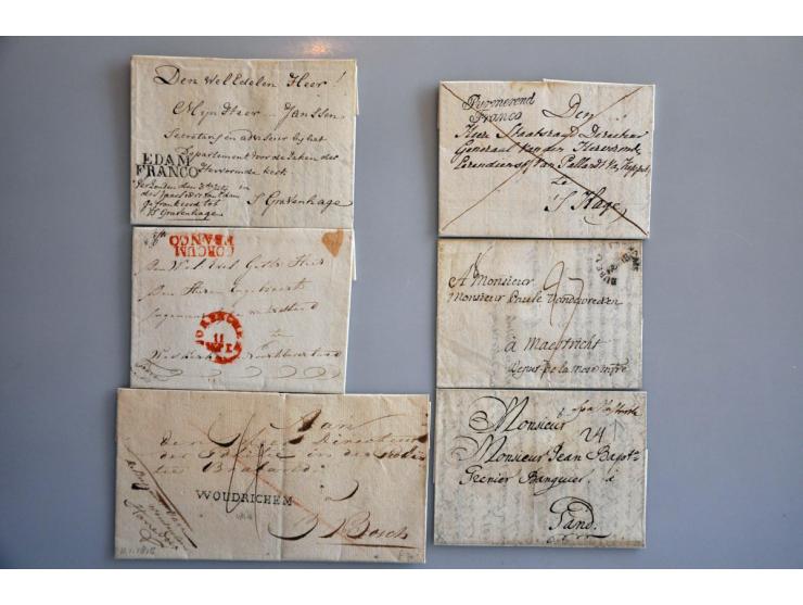 meest betere EO poststukken w.b. pracht afdruk 3-stuiver Amsterdam (PEP 10510-01) op brief 1693, cursief PURMEREND/ FRANCO, d