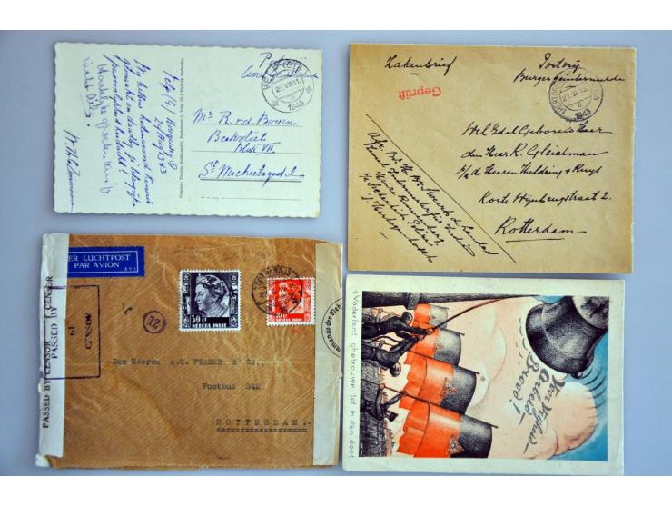 135 poststukken WO2 w.b. Rode Kruis, kamppost St.Michielsgestel, Haren, retour afzender in types, stempels en stroken, Überro