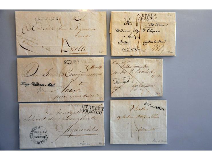 voorfilatelie, ca. 250 poststukken tussen 1736-1870 w.b. naamstempels, geschreven aanduidingen, distributiekantoren (o.a. Irn