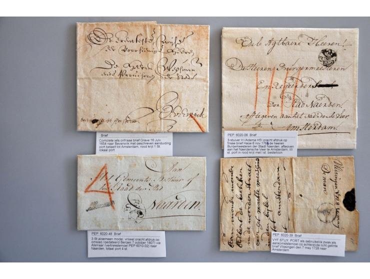 voorfilatelie, 28 betere poststukken vanaf 1591 w.b. 3- en 5-stuiverstempels, geschreven portaanduidingen, Gezuiverd etc. in 