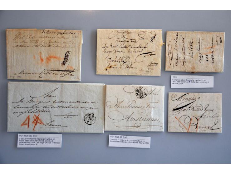 voorfilatelie, 28 betere poststukken vanaf 1591 w.b. 3- en 5-stuiverstempels, geschreven portaanduidingen, Gezuiverd etc. in 