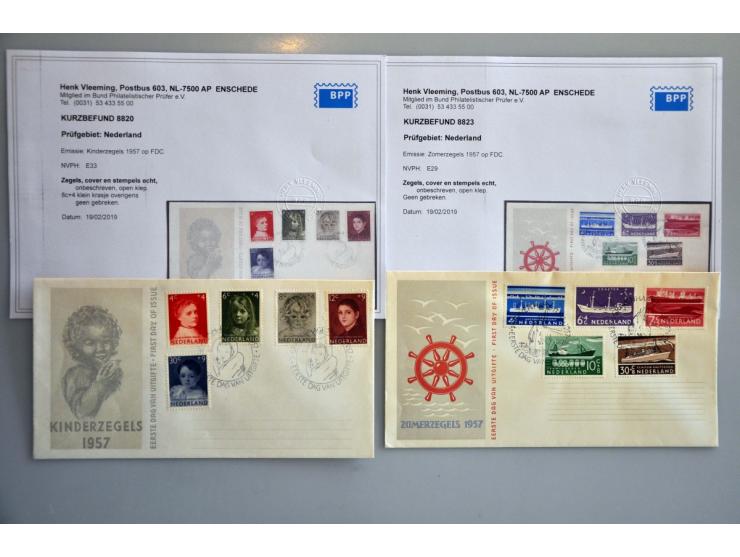 collectie fdc's vanaf E1 met dagtekenstempel t/m 2006 w.b. onbeschreven, E1a met dagtekenstempel naar Zwitserland, nrs. 28, 2