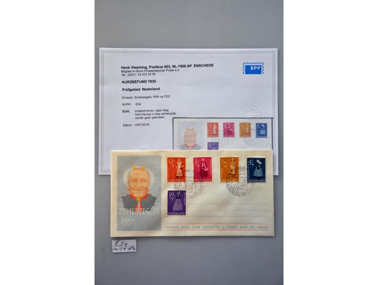collectie fdc's vanaf E1 met dagtekenstempel t/m 2006 w.b. onbeschreven, E1a met dagtekenstempel naar Zwitserland, nrs. 28, 2