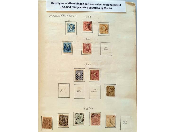 collectie 1852-1947 en voorraad gestempeld w.b. iets betere ex. (o.a. nrs. 48, 80, nr. 101 (*)), Back of the Book etc. Tevens