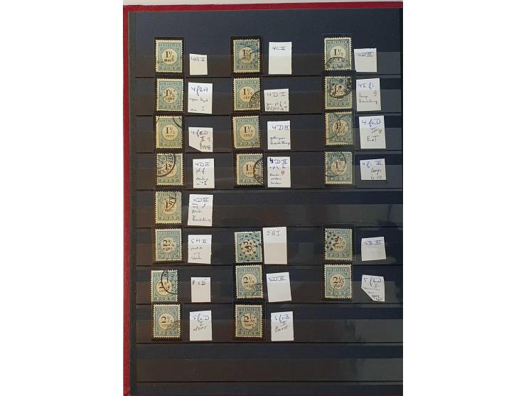 port 1870-1881 gestempeld w.b. types en plaatfouten in insteekboek