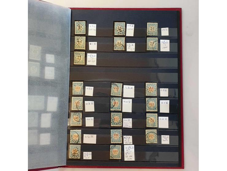 port 1870-1881 gestempeld w.b. types en plaatfouten in insteekboek