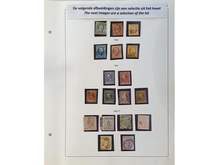 collectie 1852-1971 gestempeld, later */** met betere ex. (o.a. nr. 48), telegram etc. in Importa album 