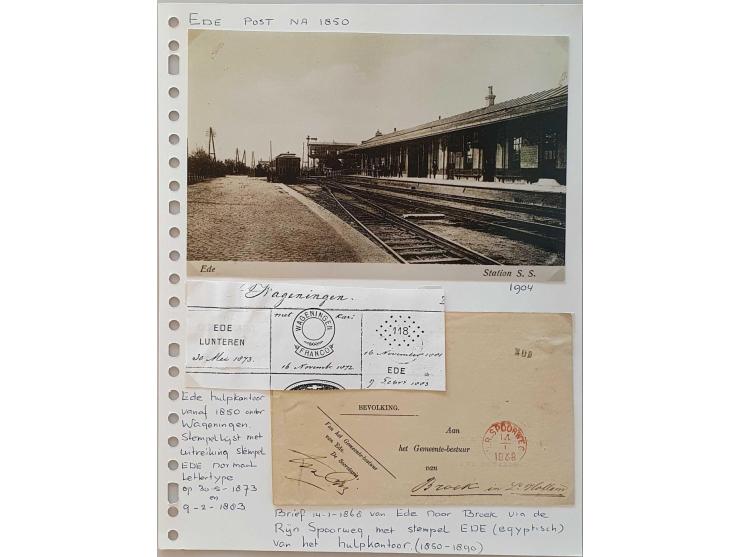 postgeschiedenis Ede 35 poststukken w.b. kasteleinsbrief uit Arnhem 1771, dienstkaart Ede-Oosterbeek 17.X.1944 en retour afze