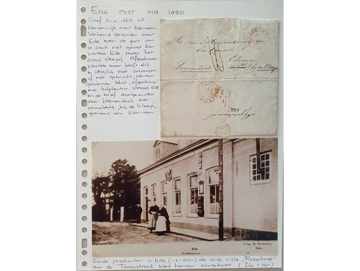 postgeschiedenis Ede 35 poststukken w.b. kasteleinsbrief uit Arnhem 1771, dienstkaart Ede-Oosterbeek 17.X.1944 en retour afze