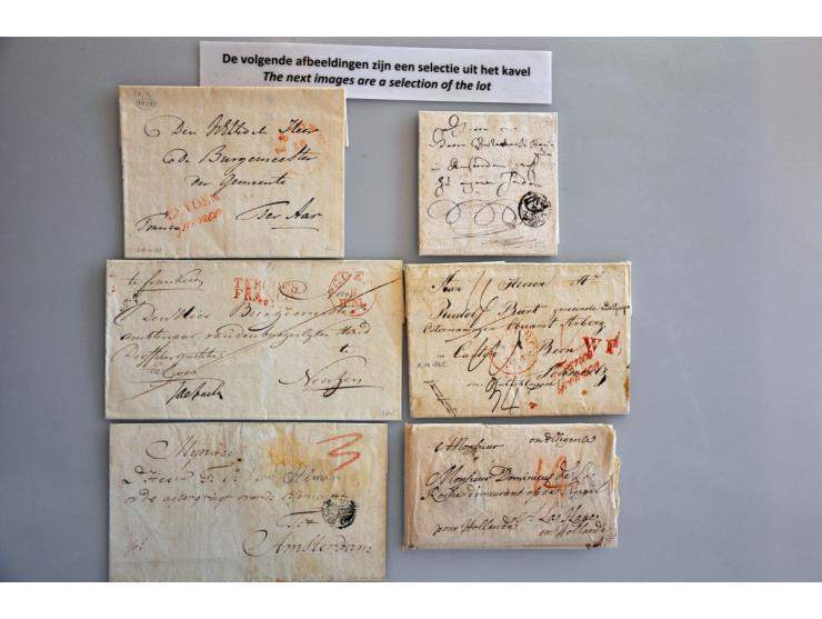 120 EO poststukken, veel beter w.b. BREDA stempels, drie-stuiver, smokkelbrief Parijs-La Haye 1699 (inhoud 2 brieven), distri