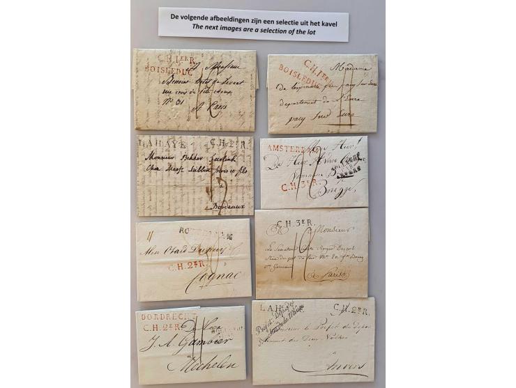 Voorfilatelie, 27 poststukken uit de Franse tijd w.b. masson-stempels (o.a. Brielle, Dirksland en Maassluis) en departementst